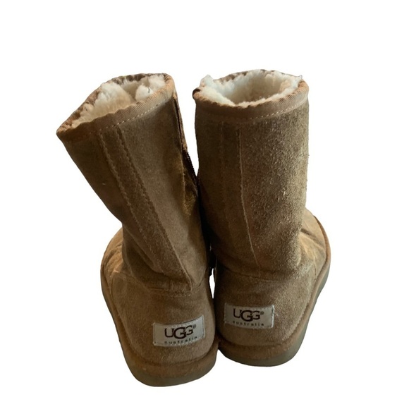 UGG Kids Lil Sunshine II Back Zipper Chestnut Suede Winter Boots Sz 2 - Picture 3 of 11